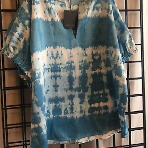 Marc New York turquoise tie dye blouse - Picture 3 of 5